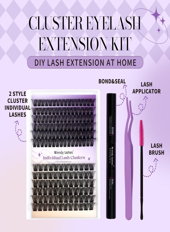 WENDY LASHES Lash Clusters Kit for Using at Home: Ultra-light, DIY, Natural, Fluffy, Wispy, Waterproof, Anime, Manga, Cat Eye, C Curl, 12-16mm, C3+C9, Wendy, FT318 - Image 3